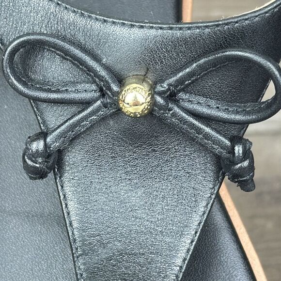 Cole Haan Findra Women’s S 8.5B Black Thong Gold Hardware Bow Slingback Sandals - Picture 11 of 12